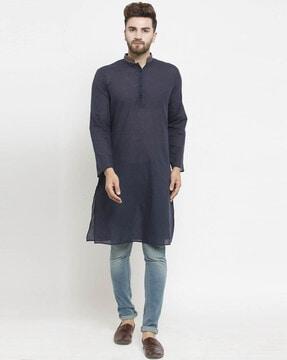 long kurta with mandarin collar