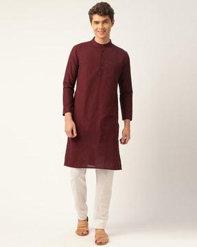 long kurta with mandarin neck