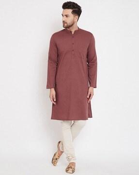 long kurta with micro print detail