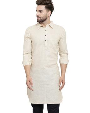 long kurta with patch pocket