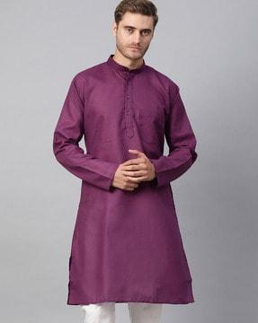 long kurta with patch pocket