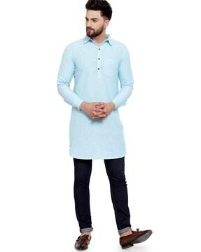 long kurta with patch pocket