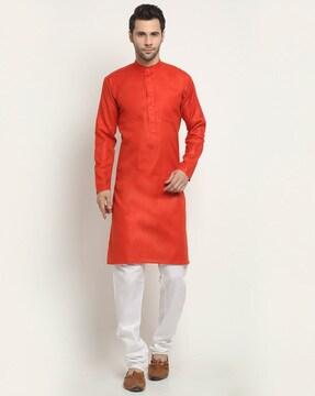 long kurta with patch pocket