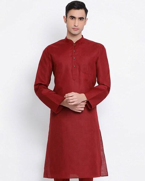 long kurta with patch pocket