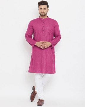 long kurta with patch pocket