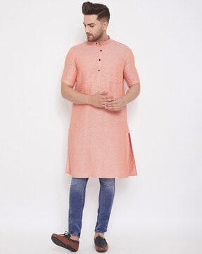 long kurta with patch pocket