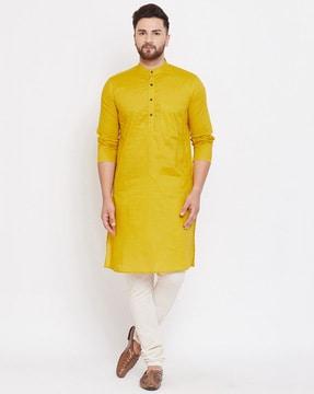 long kurta with patch pocket