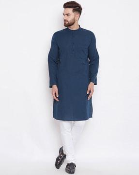 long kurta with patch pocket