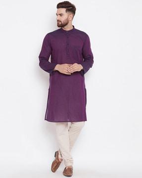 long kurta with patch pocket