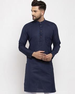 long kurta with patch pocket