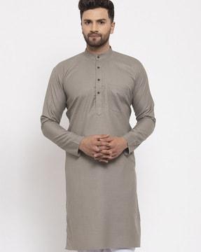 long kurta with patch pocket