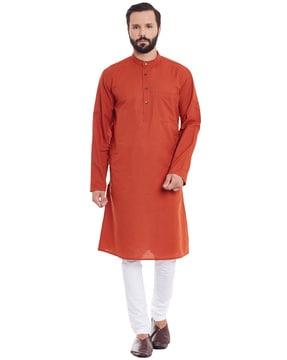 long kurta with patch pocket