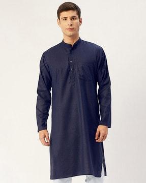 long kurta with patch pocket