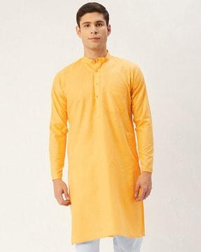 long kurta with patch pocket