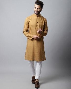 long kurta with patch pocket