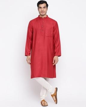 long kurta with patch pocket