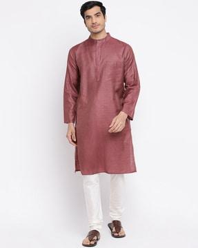 long kurta with patch pocket