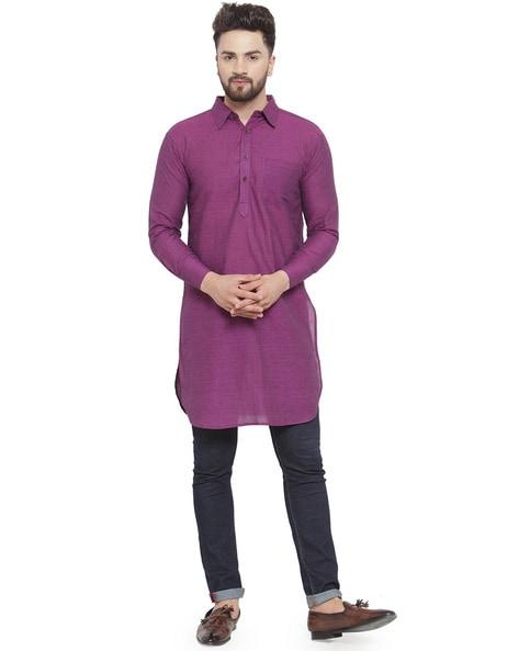 long kurta with patch pocket