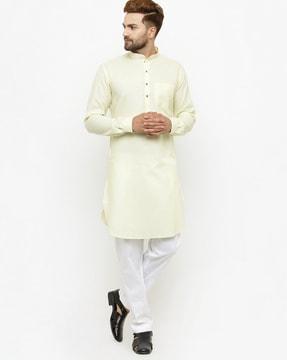 long kurta with patch pocket