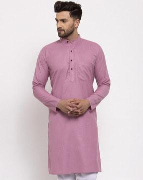 long kurta with patch pocket