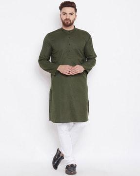 long kurta with patch pocket