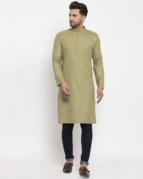 long kurta with patch pocket