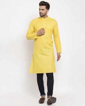 long kurta with patch pocket