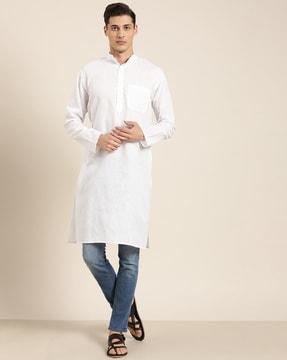 long kurta with patch pocket