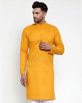 long kurta with patch pocket