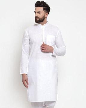 long kurta with patch pocket