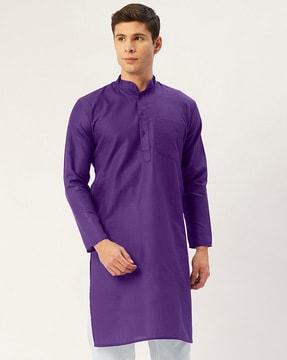 long kurta with patch pocket