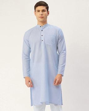 long kurta with patch pocket