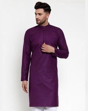 long kurta with patch pocket