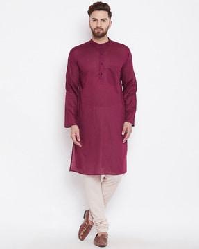 long kurta with patch pocket