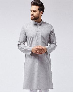 long kurta with patch pocket