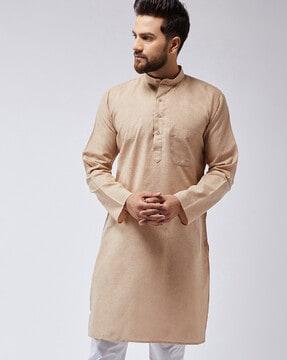 long kurta with patch pocket