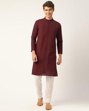 long kurta with patch pocket