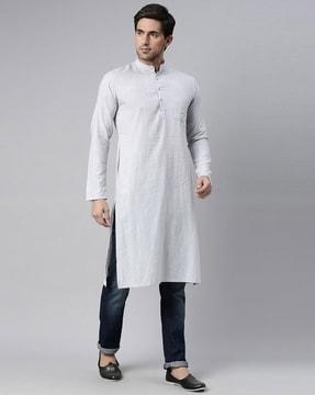 long kurta with patch pocket