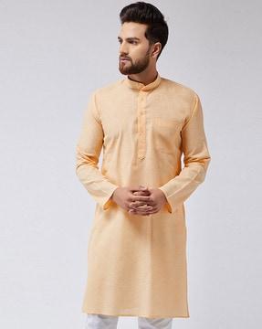 long kurta with patch pocket