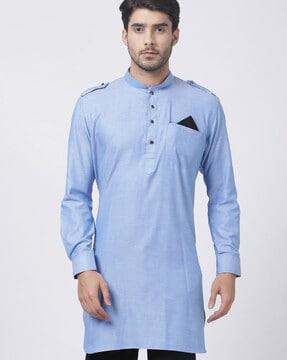 long kurta with shoulder tabs