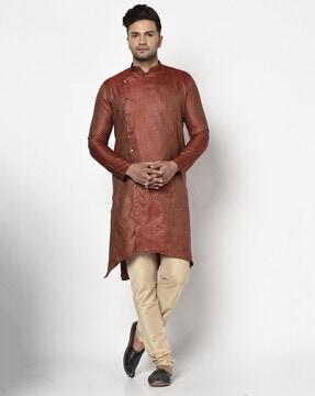 long kurta with woven pattern