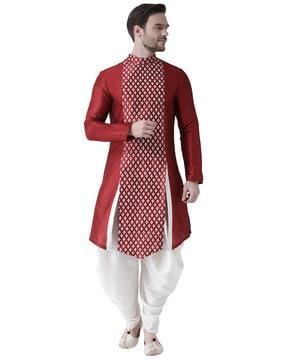 long length block print kurta