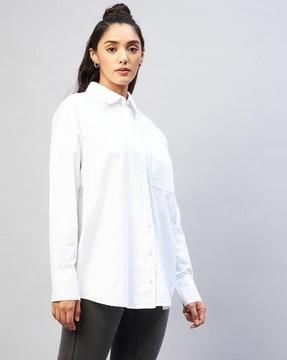 long shirt with patch pocket