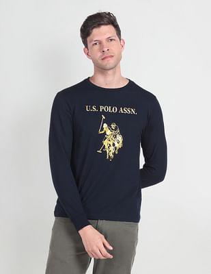 long sleeve brand print t-shirt