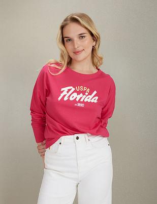 long sleeve brand print t-shirt