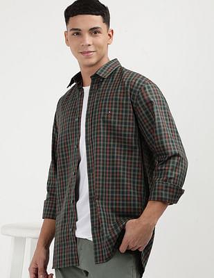 long sleeve gingham check shirt