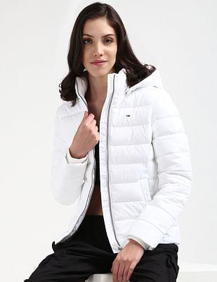 long sleeve hood quilted jacket