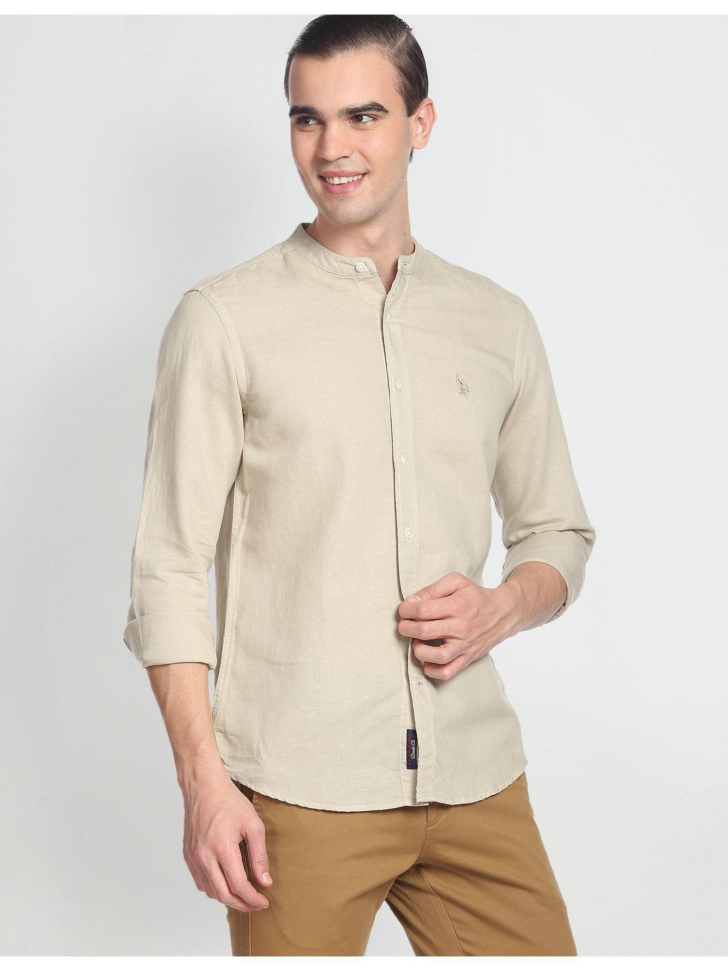 long sleeve solid casual shirt