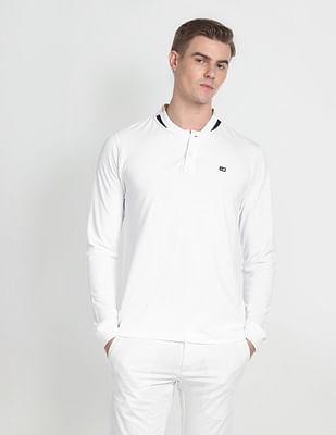 long sleeve stand neck polo shirt