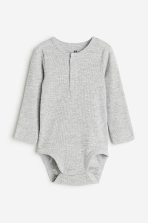 long-sleeved henley bodysuit